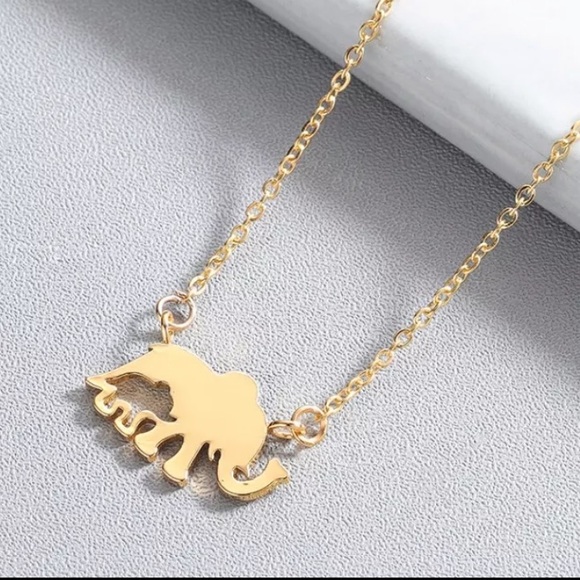 Stainless Steel Mama + Baby Elephant Necklace - Picture 2 of 5